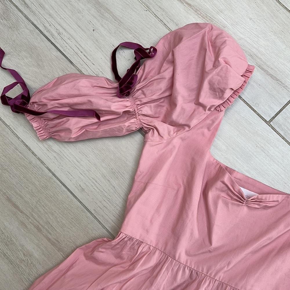 Pink puff shoulder dress-matching daughter dress avail in separate listing - Picture 3 of 12